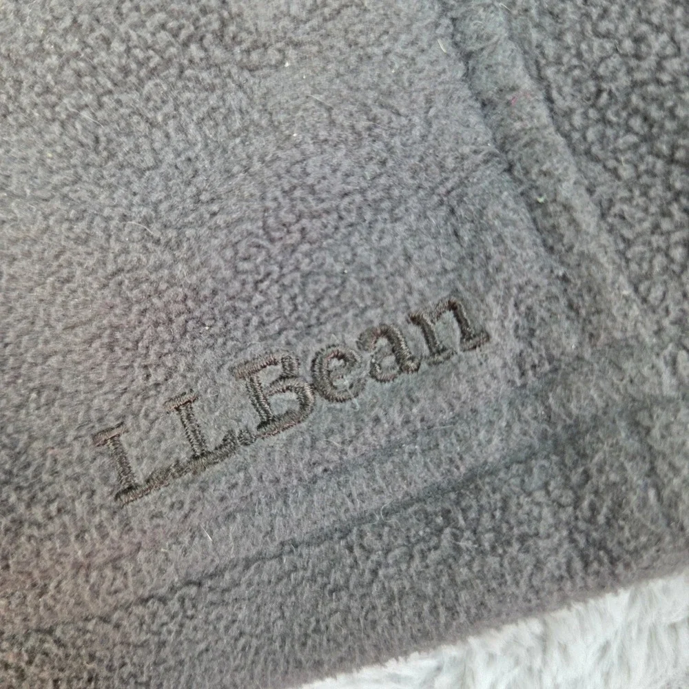 L.L. Bean Full Zip Fleece Jacket Mens S Reg DVFBC Mountain Logo Charcoal Gray